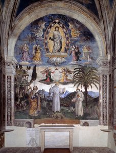シエナのベルナルディーノの栄光（フレスコ画、1486年頃 作： Bernardino di Betto Pinturicchio
