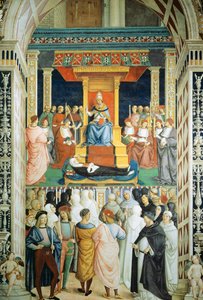 ピウス2世、1461年にシエナの聖カタリナを列福 作： Bernardino di Betto Pinturicchio