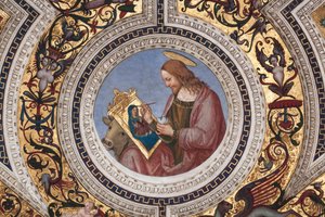 聖ルカ、「四福音書記者」の詳細（フレスコ画 作： Bernardino di Betto Pinturicchio