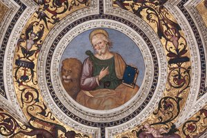 聖マルコ、「4人の福音書記者」の詳細（フレスコ画 作： Bernardino di Betto Pinturicchio