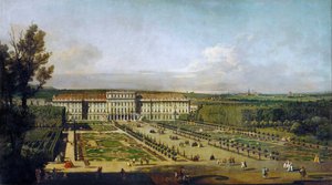 1758年から1761年の間に庭園から見たシェーンブルン宮殿