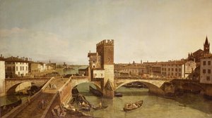 ヴェローナ、デッレナビの橋 作： Bernardo Bellotto