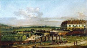 1758年から1761年の間に北から見たシュロスホフ城 作： Bernardo Bellotto