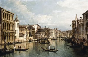 大運河、ヴェネツィア、フランジーニ宮からヴェンラミンカレルジ宮まで東向き、1742年頃 作： Bernardo Bellotto