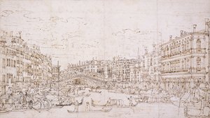 大運河、ヴェネツィア、南からリアルト橋、 作： Bernardo Bellotto