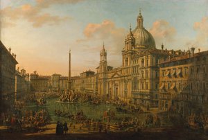 ローマのナヴォーナ広場、1740年代初頭。