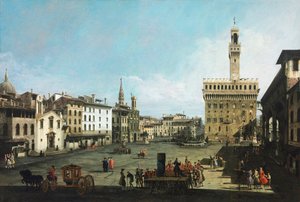 フィレンツェのシニョリーア広場 作： Bernardo Bellotto