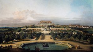 皇帝の城、シュロスホーフの庭園側 作： Bernardo Bellotto