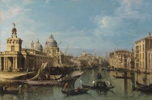 ヴェネツィア：大運河への入り口、1720〜80年頃（油彩とキャンバス） 作： Bernardo Belotto Canaletto