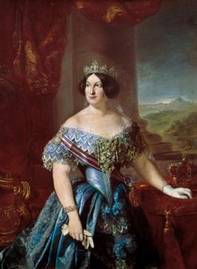 スペインのイザベラ2世（イザベラ・ド・ブルボン）（1830～1904年）の肖像。画：ベルナルド・ロペス・ピケ（Bernardo LOPEZ PIQUER