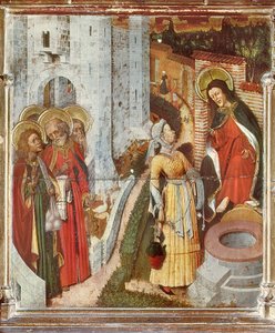 イエスとサマリヤの女 「変容の祭壇画」の細部 1445年頃（木に描かれた絵画
