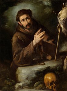 祈りの聖フランシス、1620/1630年頃（キャンバスに油彩） 作： Bernardo Strozzi