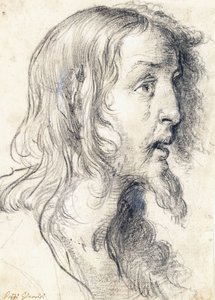 右側の横顔のキリストの頭、 作： Bernardo Strozzi