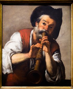 笛吹き、1624-1625年頃（油彩・カンヴァス） 作： ベルナルド・ストロッツィ