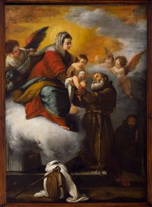 聖母はカンタリツェの祝福されたフェリーチェに子供のイエスを与える（キャンバスに油彩）