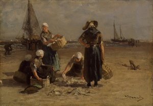 浜辺の魚たち（油彩・キャンバス） 作： Bernardus Johannes Blommers or Bloomers