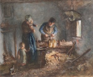 The Sabot Maker（水彩画 作： Bernardus Johannes Blommers or Bloomers