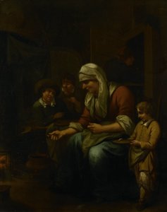パンケーキを作る女性 作： Bernardus van Schijndel