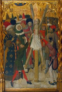 バルセロナの聖エウラリアの殉教 (289-304) - ベルナト・マルトレル (1390-1452) による絵画、木にテンペラ (132.3x93.2 cm)、1442-1445 年頃 - 聖エウラリアの殉教、ベルナトによるパネルのテンペラマルトレル・ザ・エルダー、1442～1445年頃 - 国立博物館