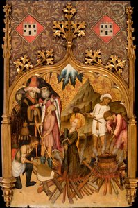 ""Le martyre de sainte Lucie"" Martorell, Bernat, the Elder (1390-1452) パネル c の聖ルチア テンペラの殉教。 1440 カタルーニャ国立美術館、バルセロナ 117.5x72 作： Bernat Martorelli