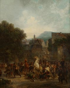 小さな町の牛市場 作： Bernhard Muhlig