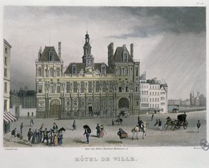 ホテルドゥヴィル、パリ、1832年（カラー彫刻） 作： Bernhard Schmidt