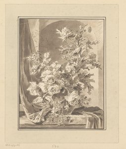 ニッチ用の花瓶と花 作： Bernhard Schreuder