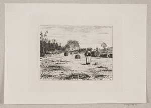 クワスを運ぶ女性のいる風景 作： Bernhard Ulrik Middelboe