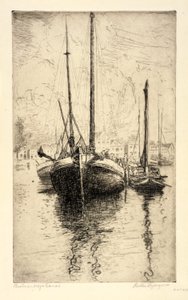 デルフト運河のボート 作： Bertha E. Jaques