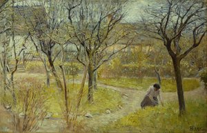 庭の春の日 作： Bertha Wegmann