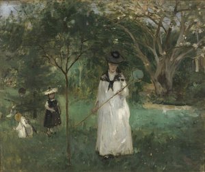 バタフライハント、1874年。 作： Berthe Morisot