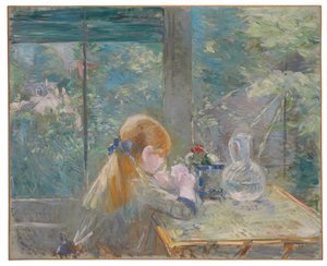 温室で、1884 作： Berthe Morisot