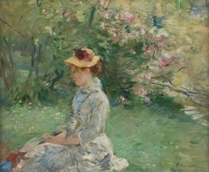 屋外学習、または島で 作： Berthe Morisot