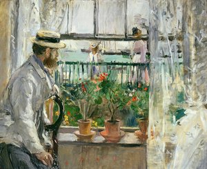 ワイト島のウジェーヌマネ、1875 作： Berthe Morisot