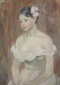 デコルテを持つ少女髪の花