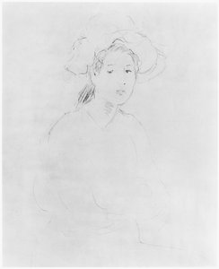 女性の頭（Verso）（383972 Rectoを参照）1893 作： Berthe Morisot