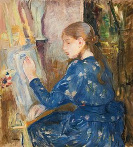 1891 年に書いている少女。 作： Berthe Morisot
