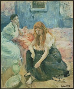 化粧をする若い女性たち（画家による題名） 作： ベルト・モリゾ
