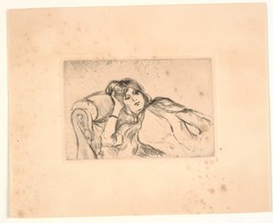 ソファに横たわる女性（ジャンヌ・マリー） 作： Berthe Morisot