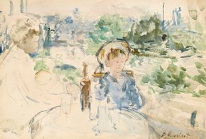 田舎での昼食、1879年 作： Berthe Morisot