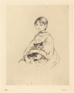 猫と少女 作： Berthe Morisot