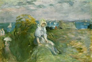 Portrieuxの崖の上。 1894年、Portrieuxの崖の上 作： Berthe Morisot