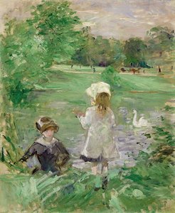 湖畔の湖畔、1883年 作： Berthe Morisot