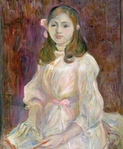 ジュリー・マネの肖像（1878-1966）本を持っている、1889 作： Berthe Morisot