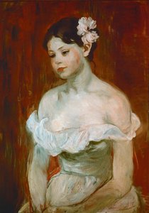 若い女性の肖像...（キャンバスに油彩） 作： ベルト・モリゾ
