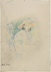 座る少女（ジュリー・マネ） 作： Berthe Morisot