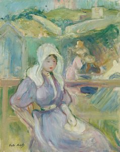ポートリューの浜辺で、1894年。 作： Berthe Morisot