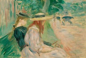 ブローニュの森のベンチで 作： Berthe Morisot