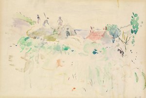 ジャージーの干し草、1886年 作： Berthe Morisot