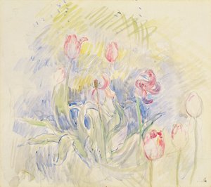 チューリップ、1890 作： Berthe Morisot